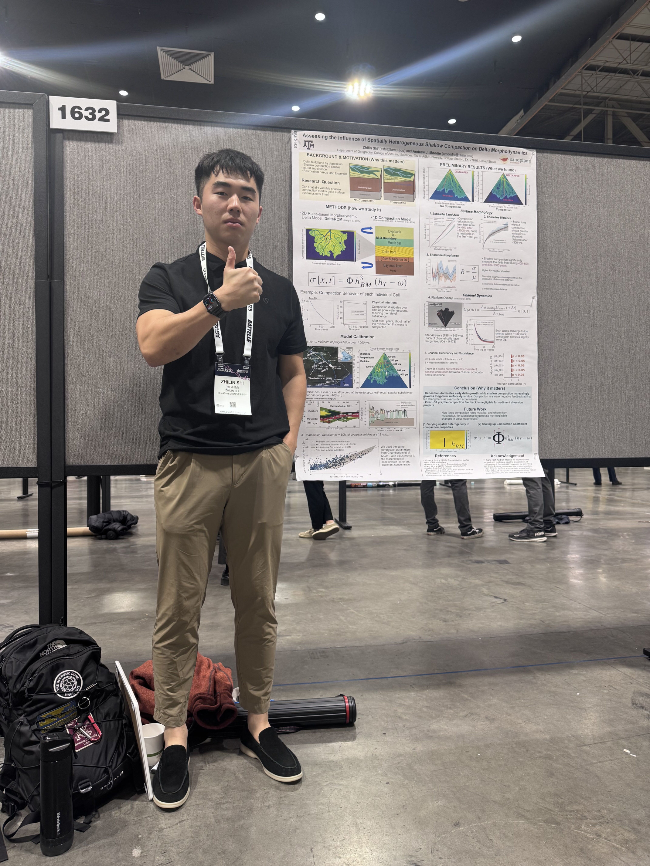 Zhilin Shi presenting at AGU 2025